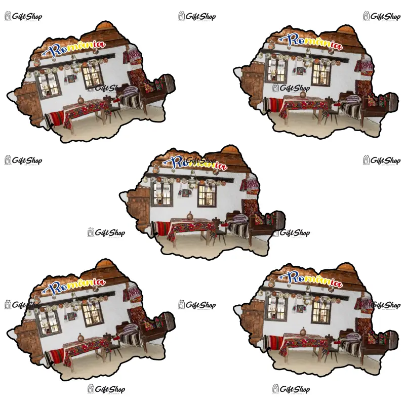 Harta, romania, casa taraneasca, magnet frigider mgs019